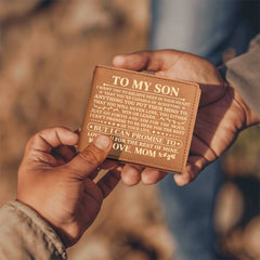 To My Son Promise (Yellow) – Leather Wallet - BlessedBiz