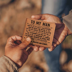 To My Man Inspiration (Black) – Leather Wallet - BlessedBiz