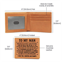 To My Man Inspiration (Black) – Leather Wallet - BlessedBiz