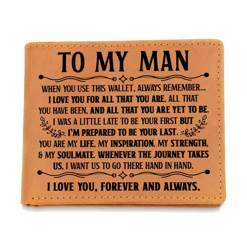To My Man Inspiration (Black) – Leather Wallet - BlessedBiz