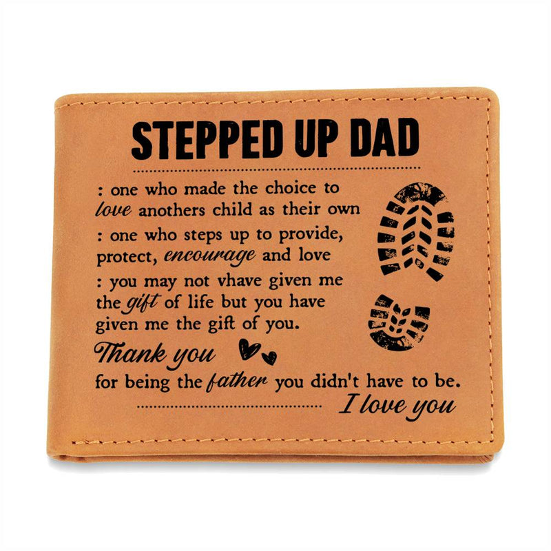 To My Stepdad Gift of Life – Leather Wallet - BlessedBiz