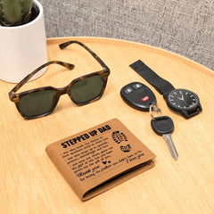 To My Stepdad Gift of Life – Leather Wallet - BlessedBiz