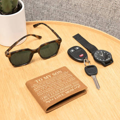 To My Son Promise (Yellow) – Leather Wallet - BlessedBiz