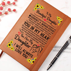 To My Daughter Proud – Leather Journal - BlessedBiz