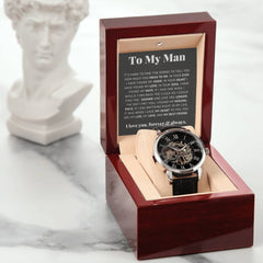 To My Man Life, Love, Best Friend – Luxury Openwork Watch - BlessedBiz