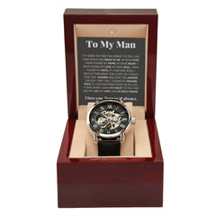 To My Man Life, Love, Best Friend – Luxury Openwork Watch - BlessedBiz