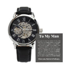 To My Man Life, Love, Best Friend – Luxury Openwork Watch - BlessedBiz