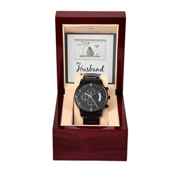 My Husband My Love - Black Chronograph Watch - BlessedBiz