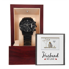 My Husband My Love - Black Chronograph Watch - BlessedBiz