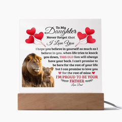 To My Daughter Old Lion – Acrylic Square - BlessedBiz