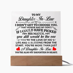 To My Daughter-in-Law Honor – Acrylic Square - BlessedBiz