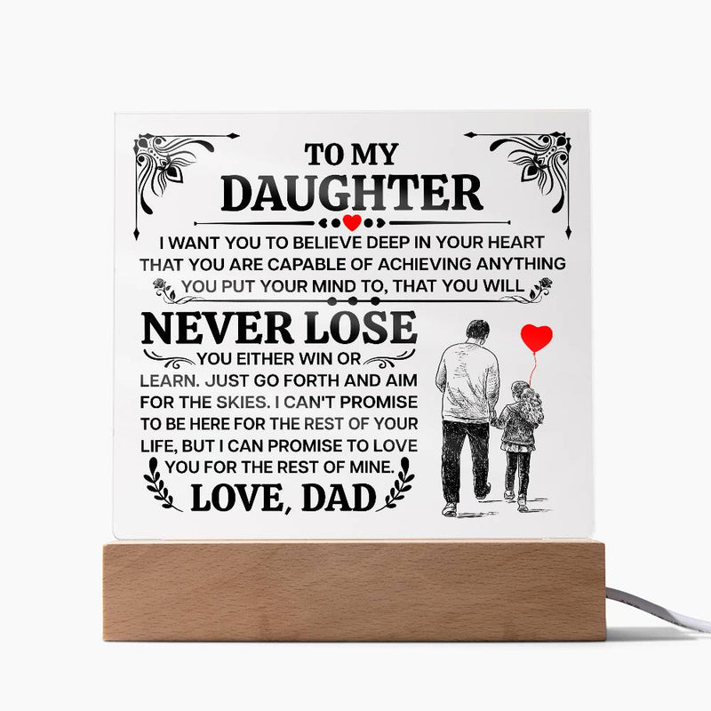 To My Daughter Promise – Acrylic Square - BlessedBiz