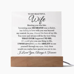 To My Beautiful Wife (Printed) – Acrylic Square - BlessedBiz