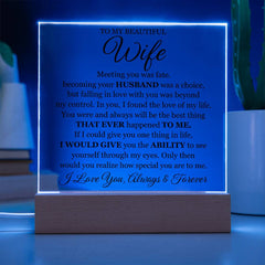 To My Beautiful Wife (Printed) – Acrylic Square - BlessedBiz