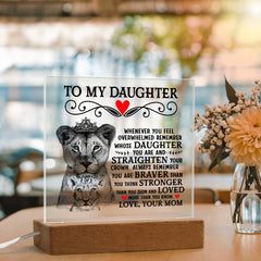 To My Daughter Lion Crown – Acrylic Square - BlessedBiz