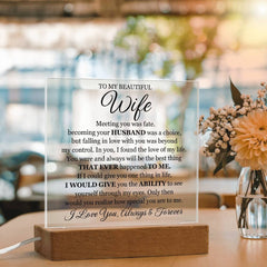To My Beautiful Wife (Printed) – Acrylic Square - BlessedBiz