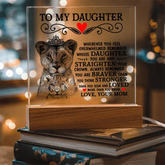 To My Daughter Lion Crown – Acrylic Square - BlessedBiz