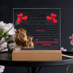 To My Daughter Old Lion – Acrylic Square - BlessedBiz