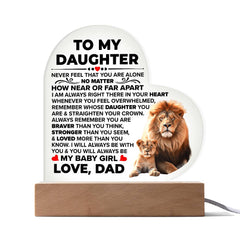 To My Daughter Braver – Acrylic Heart Plaque - BlessedBiz