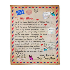 To My Mom Thank You – Coral Fleece Blanket - BlessedBiz