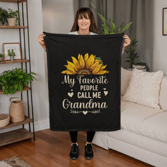 My Favorite People Call Me Grandma – Coral Fleece Blanket - BlessedBiz