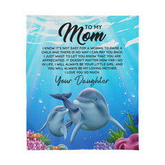 To Mom I Know It's Not Easy – Jersey Fleece Blanket - BlessedBiz