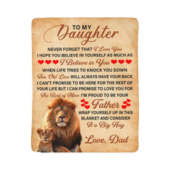To My Daughter This Old Lion – Sherpa Fleece Blanket - BlessedBiz