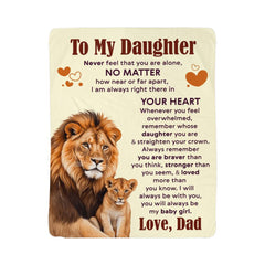 To My Daughter Never Feel Alone – Sherpa Fleece Blanket - BlessedBiz