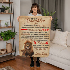 To My Daughter This Old Lion – Sherpa Fleece Blanket - BlessedBiz