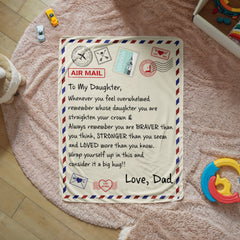 To My Daughter Braver (From Dad) – Sherpa Fleece Blanket - BlessedBiz