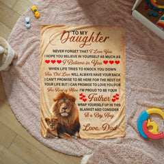 To My Daughter This Old Lion – Sherpa Fleece Blanket - BlessedBiz