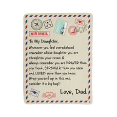 To My Daughter Braver (From Dad) – Sherpa Fleece Blanket - BlessedBiz