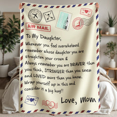 To My Daughter Braver I Love You (From Mom) – Sherpa Fleece Blanket - BlessedBiz
