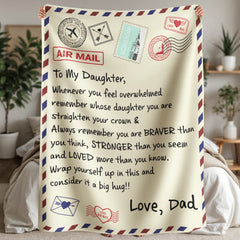 To My Daughter Braver (From Dad) – Sherpa Fleece Blanket - BlessedBiz