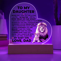 To My Daughter Braver – Acrylic Heart Plaque - BlessedBiz