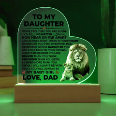 To My Daughter Braver – Acrylic Heart Plaque - BlessedBiz