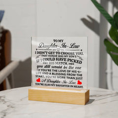 To My Daughter-in-Law Honor – Acrylic Square - BlessedBiz