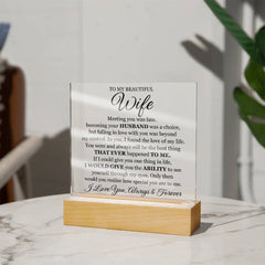 To My Beautiful Wife (Printed) – Acrylic Square - BlessedBiz
