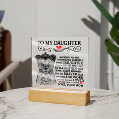 To My Daughter Lion Crown – Acrylic Square - BlessedBiz