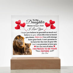 To My Daughter Old Lion – Acrylic Square - BlessedBiz