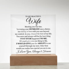 To My Beautiful Wife (Printed) – Acrylic Square - BlessedBiz