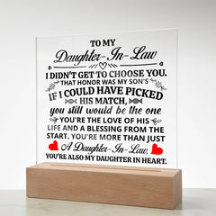 To My Daughter-in-Law Honor – Acrylic Square - BlessedBiz