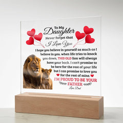 To My Daughter Old Lion – Acrylic Square - BlessedBiz