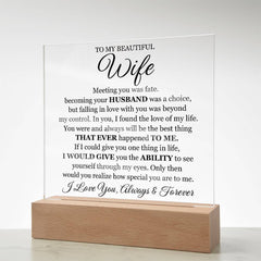 To My Beautiful Wife (Printed) – Acrylic Square - BlessedBiz