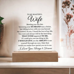 To My Beautiful Wife (Printed) – Acrylic Square - BlessedBiz