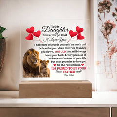 To My Daughter Old Lion – Acrylic Square - BlessedBiz