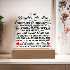 To My Daughter-in-Law Honor – Acrylic Square - BlessedBiz