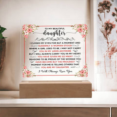 To My Beautiful Daughter – Acrylic Square - BlessedBiz