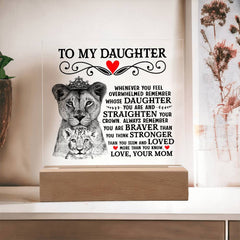 To My Daughter Lion Crown – Acrylic Square - BlessedBiz