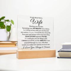 To My Beautiful Wife (Printed) – Acrylic Square - BlessedBiz